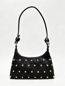 BAILEE A Stylish, Avant-Garde, Solid-Colored Shoulder Bag With Stud Embellishments And A Knotted Strap Design.Great For Fashion Outfits And As A Gift Option. - Multicolor - View 15