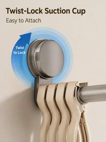 Aemoka Gray & White Suction Cup Hook, Adjustable Telescopic Design, Wall-Mounted Storage Solution, Balcony & Closet Storage Rack, Rust-Proof & Easy To Clean, Multi-Functional - Multiple Styles and Colors - View 4