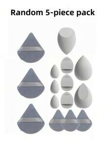 Random 5-Piece Makeup Sponge Set, Random Packaging Bottle And Bag, Complete Set With 3 Regular Makeup Sponges, 3 Mini Makeup Sponges, 3 Powder Puffs, 3 Mini Powder Puffs, 3 Mini Finger Cushion Puffs; Foundation Makeup Sponge, Suitable For Liquid Foundation, Concealer, Loose Powder, Flawless Application; Multi-Color Makeup Sponge, Latex-Free Material, Dry And Wet Use - Multicolor - View 6