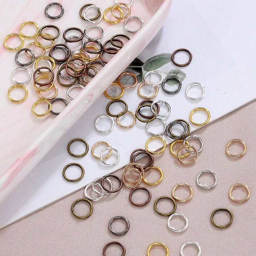 200Pcs 3-12mm Single Loop Open Jump Rings, Round Connector Rings For Necklace, Bracelet And Pendant Connection, Essential Accessories For DIY Jewelry Making - Jump Rings - View 1
