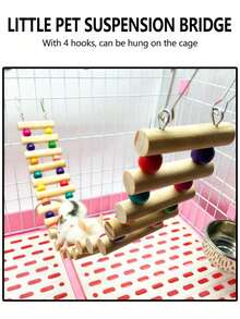 Small Pet Suspension Bridge Hamster Hanging Bridge Parrot Swing Sugar Glider Squirrel Climbing Ladder Stairs Small Pet Climbing Cloud Ladder - A - View 1