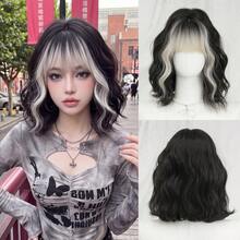 NAMM 12 Inch Short Curly Wigs For Women Modest Fashion Wave Wig Curtain With Bangs, OmbreBlonde,Dark Roots Soft Silky Heat-Resistant Synthetic Fiber Wigs For Daily Use, Perfect ForHolidays MusicFestivals Celebrations-Sakura Celebrations Glam - Multicolor - View 11