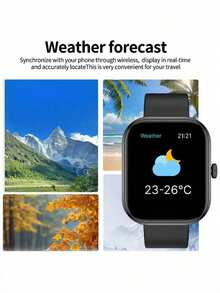 1 pieza Smartwatch con pantalla HD, con pantalla curva LED de alta definición a color, compatible con varios idiomas, función de llamada, función de notificación y batería de gran capacidad de 180mAh - Beis - Ver 8