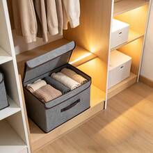 Fabric Non-Woven Storage Box For Clothes, Miscellaneous Items, Toys, Dust-Proof Organizer Bin For Home - Multicolor - View 2