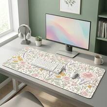 Colorful Petal Pattern Extra Long Gaming Mouse Pad And Desk Mat Set, Non-Slip Durable Rubber Bottom, Smooth Surface, Suitable For Computer Laptop Office Home, Abstract Art Decor, Back To School Supplies - A - View 1