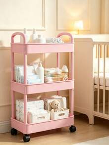 1 buah Rak Penyimpanan Lantai Multi-Lapisan untuk Mainan Gantung Bayi Warna Pink 3 Tingkat - Berwarna merah muda - View 2