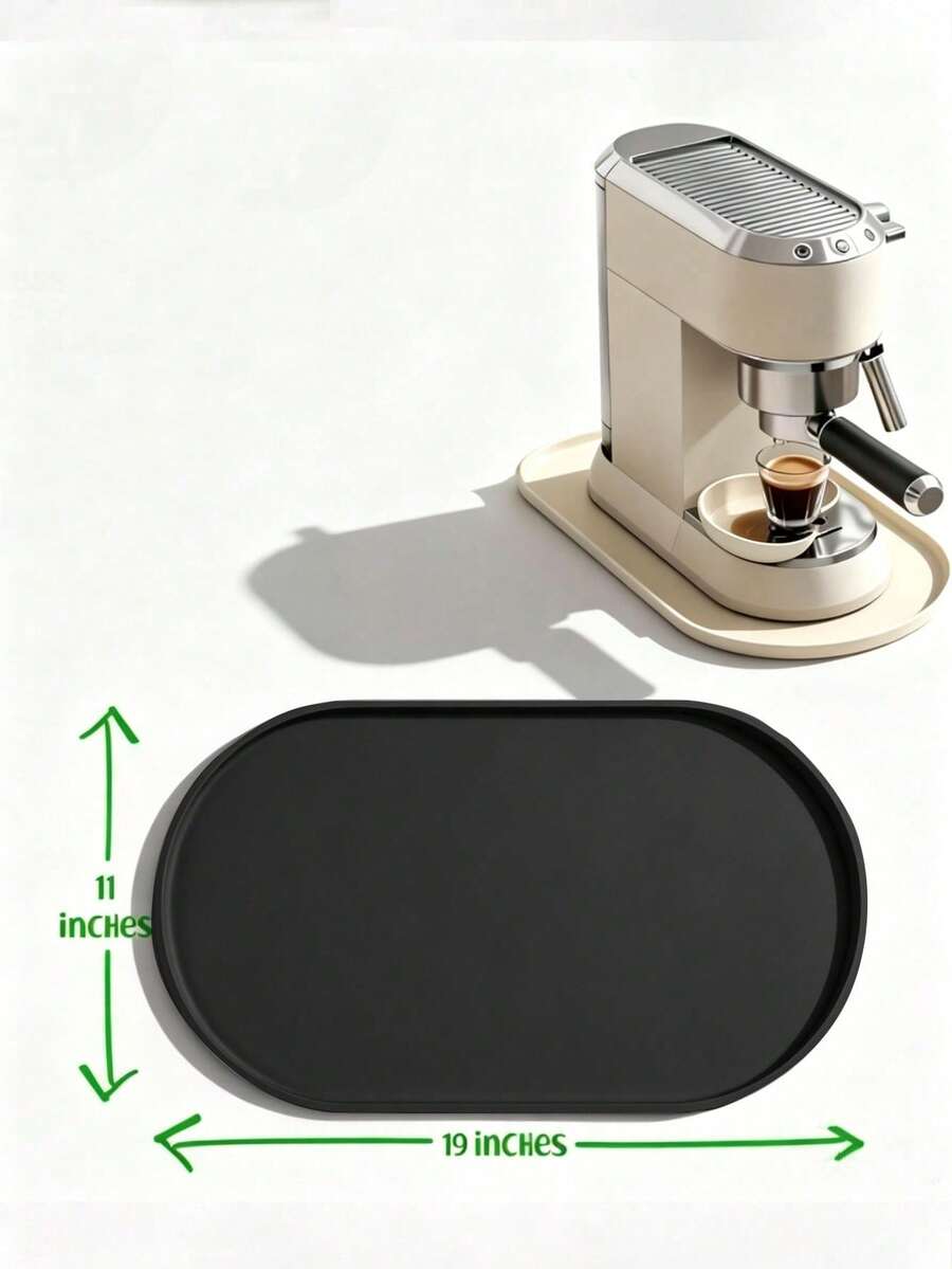 Silicone Coffee Machine Mat, Non-Slip Juicer Countertop Pad, High-Edge Coffee Machine Tray, Kitchen Appliance Protection Mat, Effectively Protects Countertop From Scratches, Non-Electric Kitchen Countertop Protection Pad - Solid Color - View 1