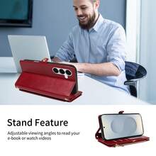 1pc Embossed Zipper Wallet Phone Case Made Of Artificial Leather, Compatible With Apple 18 Pro Max, A57, Note 15 PRO, Portable Crossbody Coin Purse Protective Shell (Global Version, Not Local Model) - Burgundy - View 5