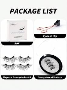 MAANGE 1對磁吸假睫毛，附 applicator 貼敷器，半截式貓眼睫毛，自然纖細，無需黏著劑，舒適全天佩戴，防水可重複使用，拉長眼尾、放大眼睛，便攜式返校化妝工具 - 半眼睫毛 - 查看 8