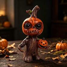 1pc Halloween Resin Pumpkin Figurine, Best-Selling Desktop Ornament, Holiday Scene Decor Craft - Multicolor - View 5