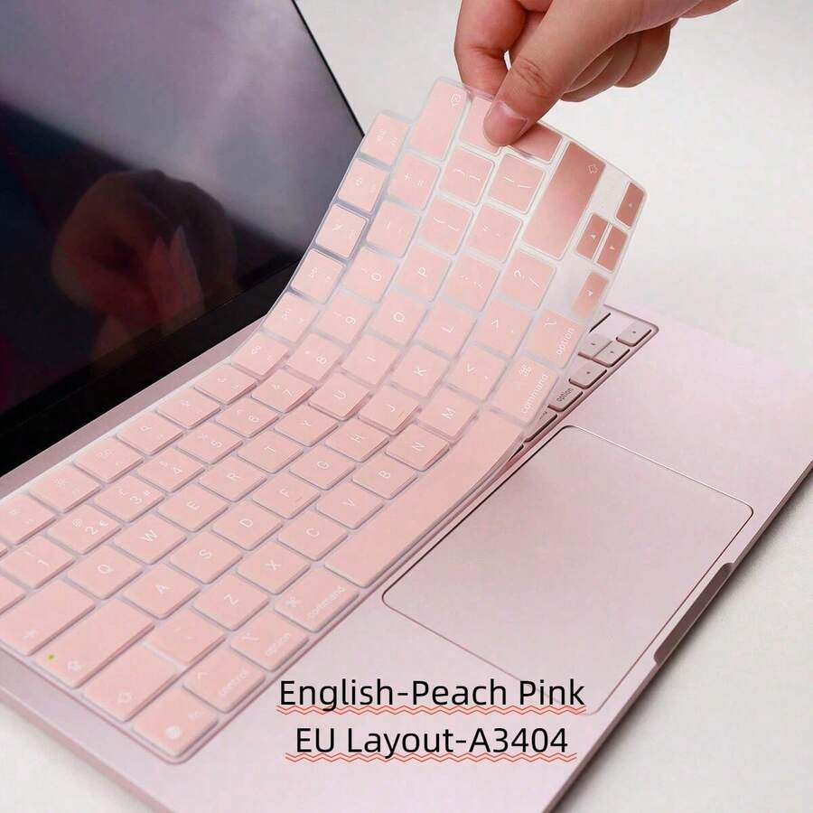 1pc Peach Pink Keyboard Cover, EU Layout, Compatible With MacBook Neo 13-Inch (A18) Pro 2026 A3404 512GB With Touch ID, Comfortable Touch, Anti-Stain, Precise Fit - View 1
