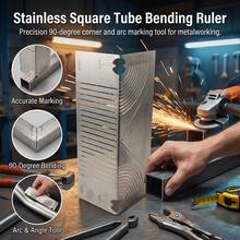 90 Degree Multi-Function Square Tube Bending Arc Ruler, Engineering Plastic Marking Tool For Metal Woodworking DIY And Industrial Fabrication - Silver - View 10