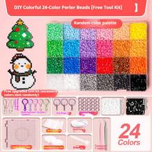 24/48/72 Colors Perler Beads 2.6mm Bead Craft Kit, Includes 1 Pegboard, Ironing Paper, Keychain, Tray, Tweezers, Suitable For DIY Jewelry, Pixel Art, Handicraft Decoration And Creative Projects, Christmas Gift - Multicolor - View 11