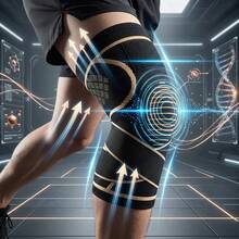 1pc Copper Knee Support, With Straps, Black Compression Sleeve, Unisex, Maintains Stability During Daily Activities - Black - View 2