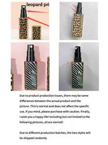 1pc 5ml Square Leopard Print Refillable Perfume Spray Bottle, Mini Floral Travel Atomizer, Reusable Bottom-Fill Portable Cosmetic Dispenser - Multicolor - View 12