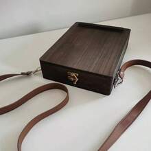 Writer Messenger Wooden Box, Multi-Functional Handmade Wooden Crossbody Messenger Bag, Portable Artist Tool Kit, Painting Brush Storage Sketch Box, Outdoor Painting Easel - Postman Wooden Box - View 11
