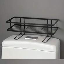 Premium No-Drill Toilet Storage Rack Bathroom Organizer Multi-Function Water Tank Shelf Storage Solution - Multicolor - View 4