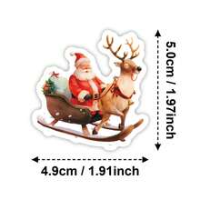 50pcs PP-Mj24 Tree Root Christmas Stickers, Diverse Designs, Enhance Thinking And Creative Action Ability, Art Supplies, Children's Sticker Toys - Multicolor - View 3