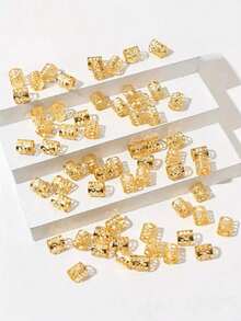 40 Gold Dreadlock Rings Women's Decorative Fashion Personality Hair Accessories Holiday Vacation Daily Wear - Gold - View 2
