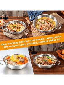 3 Pieces Korean-Style Ramen Cookware Set - Japanese Ramen/Korean Side Dish Bowls With Handles, Suitable For Pasta And Soup, Ideal For Home And Outdoor Cooking, Exquisite Durable Kitchenware - Multiple Sizes Soup Bowls And Salad Bowls - View 8