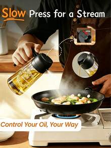 1pc Leak-Proof Dual-Head Oil Bottle (Custom Pattern) Plastic Material Dual-Squeeze Nozzle Design Ideal For Cooking, Frying, Salad, Sauce, BBQ, Air Fryer, Outdoor Picnic, Home Kitchen, Easy To Clean And Durable, Essential Kitchen And BBQ Supplies, Random Color - View 7