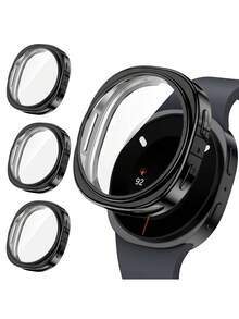 3 Packs Soft Electroplated Case With Screen Protector Full Coverage Bumper Shell Cover Compatible With Samsung Galaxy Watch Case 8/9 40mm 44mm TPU Ultra-Thin Cover Shockproof Anti-Scratch Anti-Collision Screen Protector Galaxy Watch 8 9 Protective Case Classic 44mm 40mm Sports Accessories Watch 9 Watch 8 Men Women - Full-coverage Case - View 22