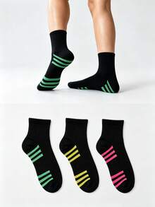 1/3 Pasang Kaos Kaki Olahraga Profesional Unisex, Kaos Kaki Lari Maraton dengan Sol Handuk, Sol Tebal, Peredam Guncangan - MultiWarna - View 1