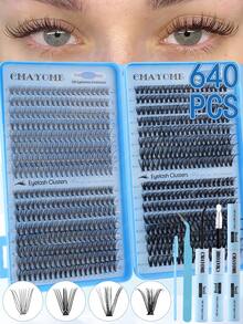 576/592/640pcs Of SD Curly Eyelashes,Popular In Europe And America,With High-Capacity False Eyelashes;Natural And Soft False Eyelashes,Suitable For Homemade Eye Makeup And Beauty;Durable And Thick False Eyelashes,Suitable For Halloween And Christmas - Multicolor - View 11