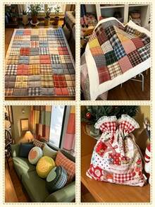 10/20pcs Striped Plaid Fabric Set, Pre-Cut Fabric, Vibrant Classic Plaid Combination, High-Quality Colored Yarn-Dyed Plaid Fabric, Suitable For DIY Sewing, DIY Crafts, Home Decor, Patchwork And Embroidery Crafts. Multi-Functional Fabric - Multicolor - View 10