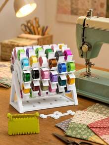 Rotating Bobbin Thread Organizer,Sewing Machine Bobbins Storage Rack Craft Thread Holder Desktop 360° Spinning Bobbin Storage System Sewing Accessory,Ideal For Sewing Rooms, Craft Tables, And DIY Studios,Sewing Accessories - Multicolor - View 2