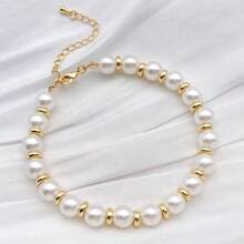 20pcs Real Copper Plated Brass Flat Spacer Beads, Large Hole Loose Beads, Jewelry Making Accessories For Bracelets And Necklaces - Spacer Beads - View 4