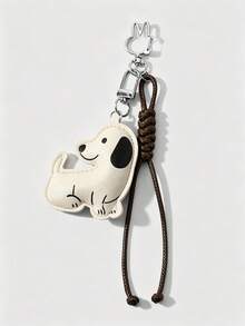 1pc Cartoon Multi-Color Leather Dog & Cat Handmade Braided Rope Keychain Bag Pendant - Multicolor - View 10