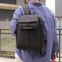 SHILAN Minimalist Buckle‑Closure Business Backpack, Water‑Resistant Durable Laptop Rucksack For Office Commute & Travel - Multicolor - View 6