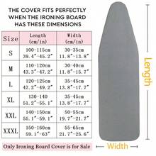 1pc Blue Leaf Pattern Ironing Board Cover | Polyester Material, Heat Resistant, Elastic Edge, Easy To Install, Machine Washable, Fits Most Ironing Board Sizes, Cover Only - Grey - View 5