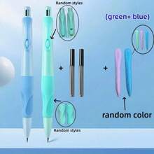 4pcs Automatic Pencils + 4 Boxes (32PCS) Refills + 4 Erasers, 2.0mm, HB Automatic Pencils, Correct Grip Posture, Prevent Lead Breakage, Suitable For School And Office Writing/Drawing Supplies, Back To School Essential With Built-In Sharpener, Correct Posture Pencils, 2.0mm Thick Lead, Hard To Break, Correct Posture Writing Automatic Pencils, Can Be Used For Writing, Drawing - Pencil Set - View 10