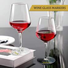 20/50pcs Wine Glass Decor Rings Round Acrylic Blank Wine Glass Marker Rings Suitable For Stemware Christmas Wedding Tasting Party Martini Glasses Birthday Decoration Identification Labels - View 5