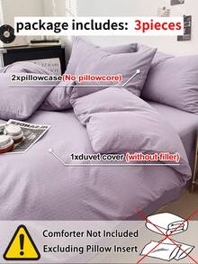 3pcs Solid Color Duvet Cover Set, Ultra Soft Breathable Microfiber Double-Layer Gauze All-Season Bedding, Machine Washable Fade/Pill/Shrink-Resistant, Fresh INS Room Decor For King Queen Full Twin, Home Dorm Guest Room Vacation Rental Gift - Multicolor - View 9