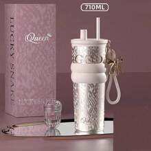 710ml Stainless Steel Metal Water Bottle With Straw And Leak-Proof Lid, Suitable For Hot And Cold Coffee Drinks - Multicolor - View 15