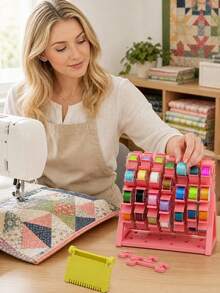 Rotating Bobbin Thread Organizer,Sewing Machine Bobbins Storage Rack Craft Thread Holder Desktop 360° Spinning Bobbin Storage System Sewing Accessory,Ideal For Sewing Rooms, Craft Tables, And DIY Studios,Sewing Accessories - Multicolor - View 4