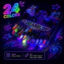 Self-Luminous Highlighter Pens, Waterproof Glow-In-The-Dark Markers For DIY Night Drawing, UV Fluorescent Acrylic Paint Marker Set, Quick-Drying And Smudge-Proof, Neon Color Painting For Parties, Festivals And Events - Sets - View 19