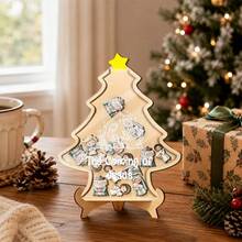 1pc Christmas Tree Reward Jar Set With Decorative Base And Reward Tokens, Perfect For Home Learning And Christmas Gifts. Elegant Tree Design, Ideal For Home Reward Management And Seasonal Gift Exchange - A - View 1