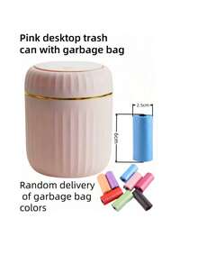 1pc Mini Desktop Trash Can, Flip Lid Design, Effectively Prevents Odor Leakage. Can Be Used To Store Desktop Waste Such As Fruit Peels And Paper Scraps, Keeping The Desktop Clean. Suitable For Bathroom, Home Desk, Coffee Table, Office, Living Room, Study And Other Places. - Multicolor - View 11
