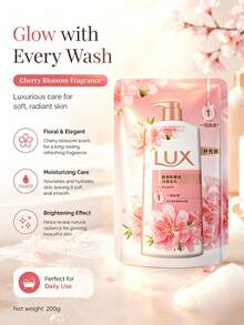 LUX Sakura Fragrance Body Wash Refill 200G, Essential Oil Body Wash, Long-Lasting Floral Scent, Gentle Cleansing & Moisturizing Body Wash, Suitable For Men And Women Daily Bathing - Cherry Blossom - View 1