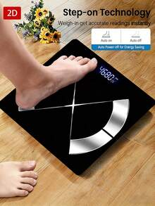 [Timbangan Emas Cerdas] Timbangan Berat Badan Pintar, Timbangan Kamar Mandi Digital, Timbangan Berat Badan LED Digital Pintar, Alat Kamar Mandi, Berat Maksimum 400lbs/180kg, Permukaan Kaca Tempered, Deteksi Suhu, Menggunakan Baterai AAA (Tidak Termasuk) - MultiWarna - View 1