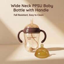 240ml/300ml Wide Neck PPSU Baby Bottle With Replacement Straw,2-In-1 Use Feeding Bottle, Straw Water Bottle With Handle And Gift Box - Multicolor - View 8