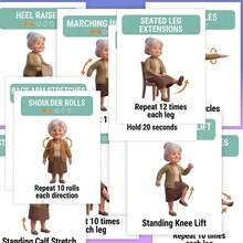 20pcs Elderly Standing And Sitting Full Body Exercise Cards, Clear Graphic Action Guidance, Suitable For Elderly Home Fitness Exercise Reference - 20 Pieces - View 8