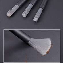 1pc Black Handheld Coffee Dusting Brush, Fine Soft Bristles, Easily Clean Coffee Grinder And Coffee Handle Residue, Convenient Operation, Suitable For Home Coffee Making, Tea Studio, Coffee Shop, Maintain Coffee Equipment Clean And Tidy - Multicolor - View 3