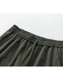 NBCT Women's Casual Hiking Pants With Quick-Draw Elastic Waist For Light Commute, Outdoor, Short Trips And Daily Wear - Army Green - View 4