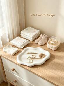 1pc Irregular Cloud Shaped Plastic Jewelry Tray, Dressing Table Storage Tray, Used For Hair Clips, Baby Accessories, Desktop Decoration Storage Tray - Multicolor - View 1