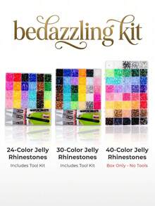 30 Warna/15 Warna Rhinestone Resin Jelly Datar, Cocok untuk Lukisan Berlian DIY, Buku, Dekorasi Rhinestone Gelas Air dan Lainnya, Ciptakan Kerajinan Tangan yang Berkilau - Warna-warni B - View 4